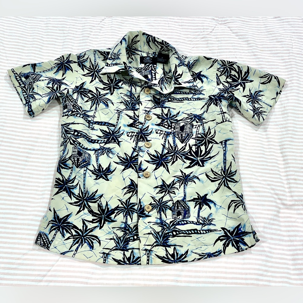 First Wave Coastal Club Palm Print Shirt
